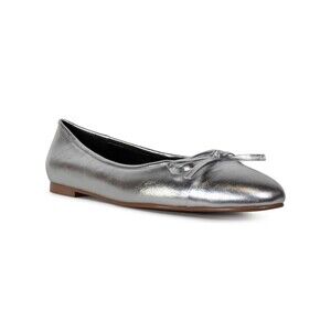 Smash Shoes Women's Bella Ballet Flats Extended Sizes- 10-14 - Silver, 10M